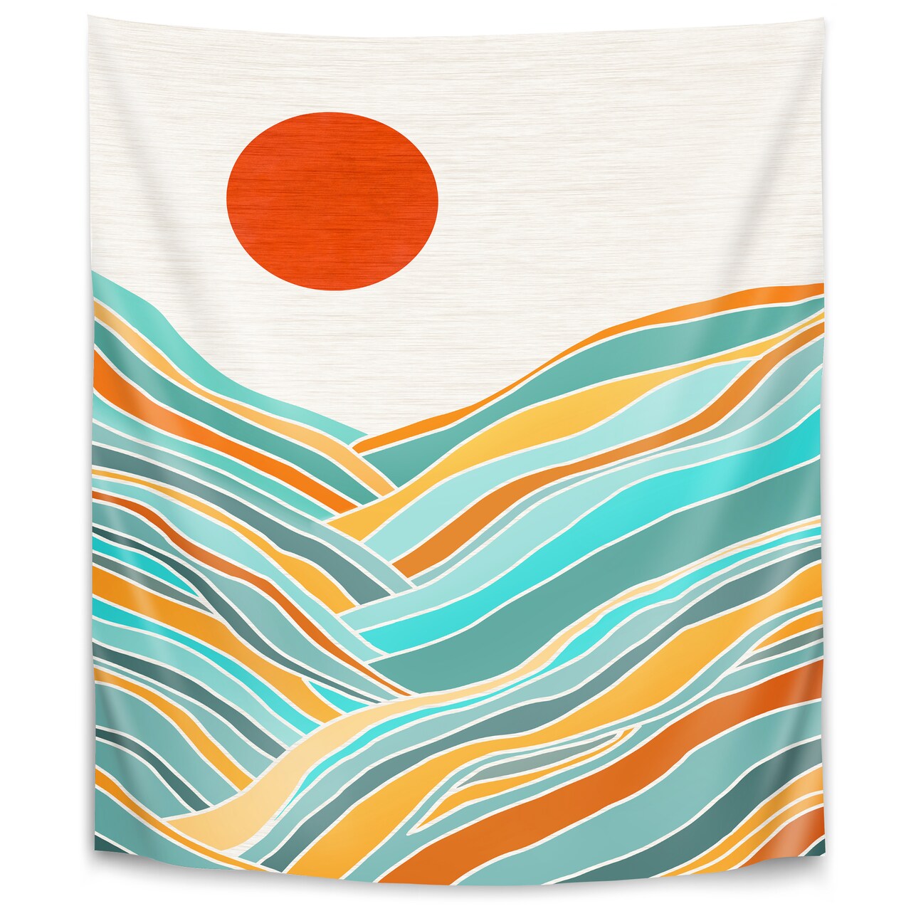 Sunset Landscape by Modern Tropical  Wall Tapestry - Americanflat